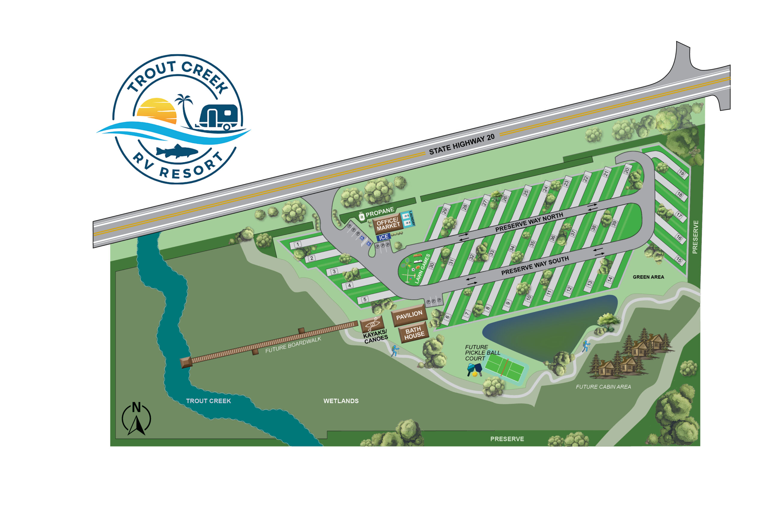 Trout Creek RV Resort link to PDF Site Plan